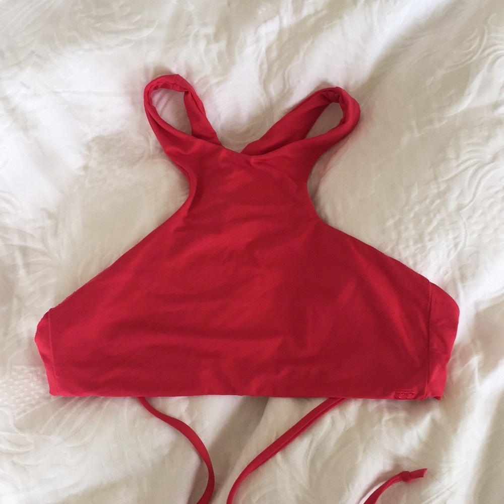 Open back, high neck bikini top